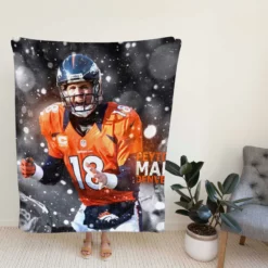 Strong NFL Football Player Peyton Manning Fleece Blanket