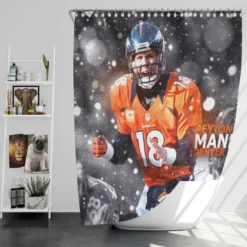 Strong NFL Football Player Peyton Manning Shower Curtain