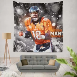 Strong NFL Football Player Peyton Manning Tapestry