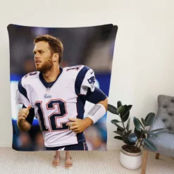 Strong NFL Player Tom Brady Patriots Fleece Blanket