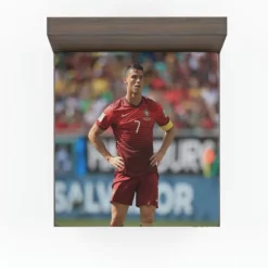 Strong Portugal Soccer Player Cristiano Ronaldo Fitted Sheet