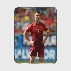 Strong Portugal Soccer Player Cristiano Ronaldo Fleece Blanket 1