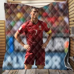 Strong Portugal Soccer Player Cristiano Ronaldo Quilt Blanket