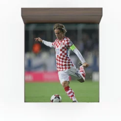 Strong Soccer Player Luka Modric Fitted Sheet