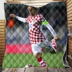 Strong Soccer Player Luka Modric Quilt Blanket