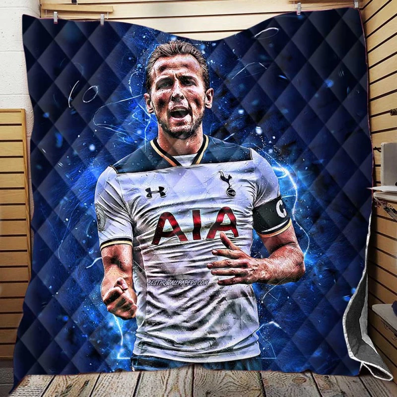 Strong Tottanham Team Player Harry Kane Quilt Blanket