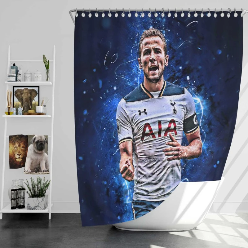 Strong Tottanham Team Player Harry Kane Shower Curtain