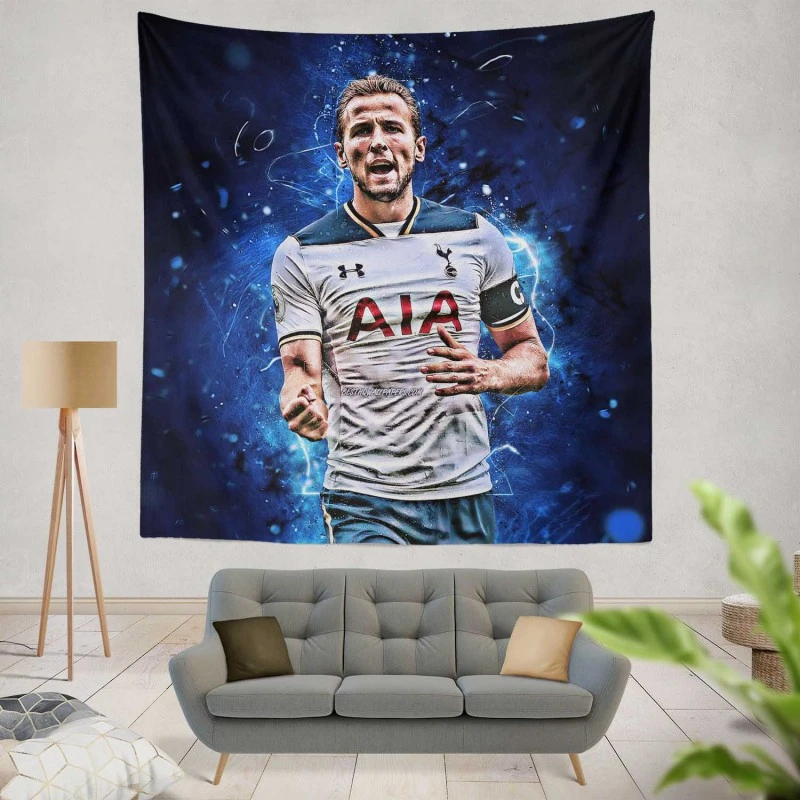 Strong Tottanham Team Player Harry Kane Tapestry