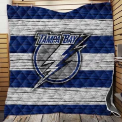 Tampa Bay Lightning Logo Quilt Blanket
