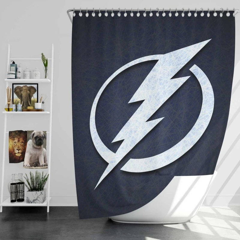 Tampa Bay Lightning NHL Hockey Club Logo Shower Curtain