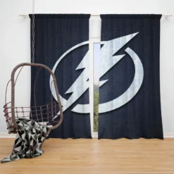 Tampa Bay Lightning NHL Hockey Club Logo Window Curtain