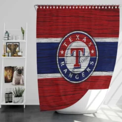 Texas Rangers American MLB Baseball Shower Curtain