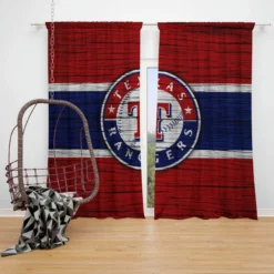 Texas Rangers American MLB Baseball Window Curtain