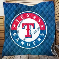 Texas Rangers Excellent MLB Team Logo Quilt Blanket