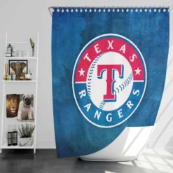 Texas Rangers Excellent MLB Team Logo Shower Curtain