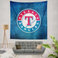 Texas Rangers Excellent MLB Team Logo Tapestry