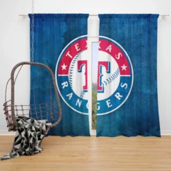 Texas Rangers Excellent MLB Team Logo Window Curtain