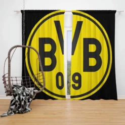 The Sensational Borussia Dortmund Team Logo Window Curtain