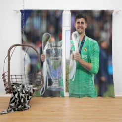 Thibaut Courtois Passionate Football Window Curtain