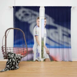 Toni Kroos Consistent Real Madrid Football Player Window Curtain