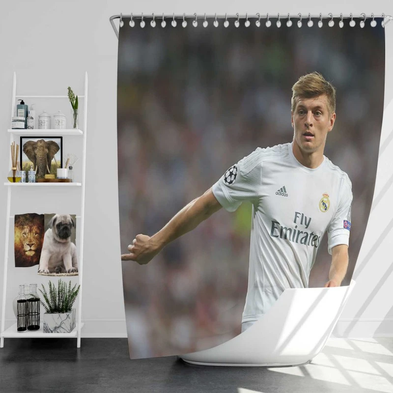 Toni Kroos Copa de la Liga Footballer Shower Curtain