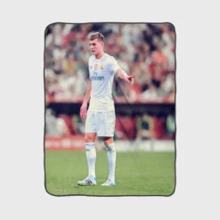 Toni Kroos Focused Madrid Football Player Fleece Blanket 1