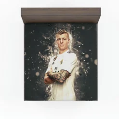 Toni Kroos Powerful Real Madrid Soccer Player Fitted Sheet