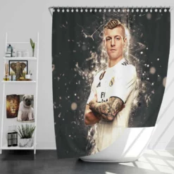 Toni Kroos Powerful Real Madrid Soccer Player Shower Curtain