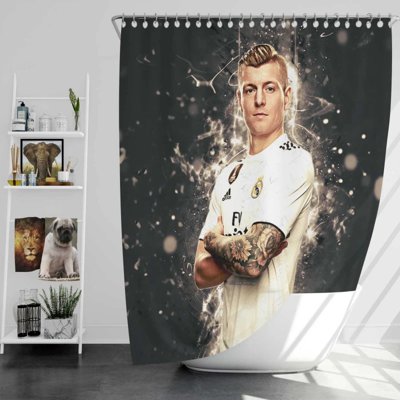 Toni Kroos Powerful Real Madrid Soccer Player Shower Curtain