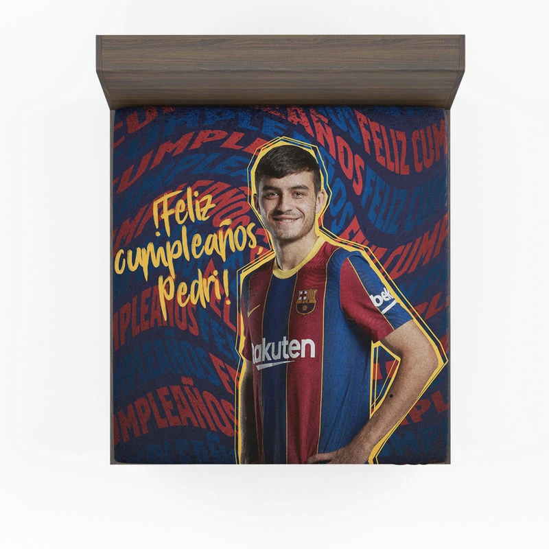 Top Ranked Barcelona Player Pedri Fitted Sheet