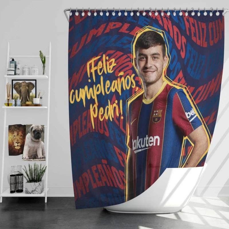 Top Ranked Barcelona Player Pedri Shower Curtain