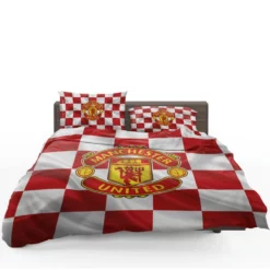 Top Ranked British Football Club Manchester United Logo Bedding Set