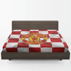 Top Ranked British Football Club Manchester United Logo Fitted Sheet 1