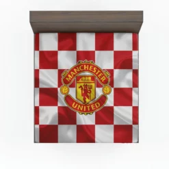 Top Ranked British Football Club Manchester United Logo Fitted Sheet