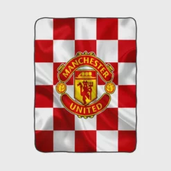 Top Ranked British Football Club Manchester United Logo Fleece Blanket 1