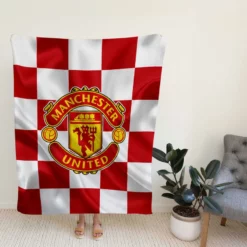 Top Ranked British Football Club Manchester United Logo Fleece Blanket