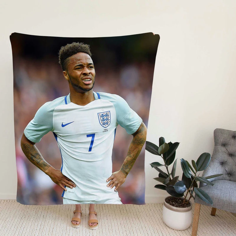 Top Ranked England Football Raheem Sterling Fleece Blanket