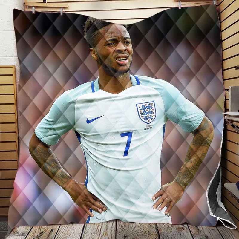 Top Ranked England Football Raheem Sterling Quilt Blanket