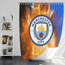 Top Ranked English Football Club Manchester City FC Shower Curtain