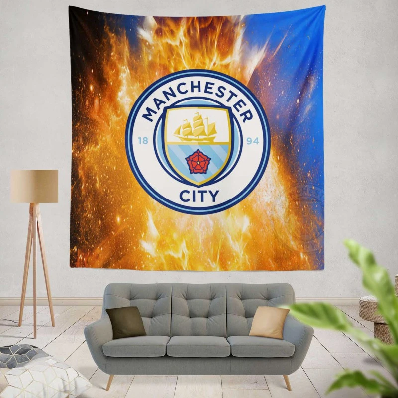 Top Ranked English Football Club Manchester City FC Tapestry