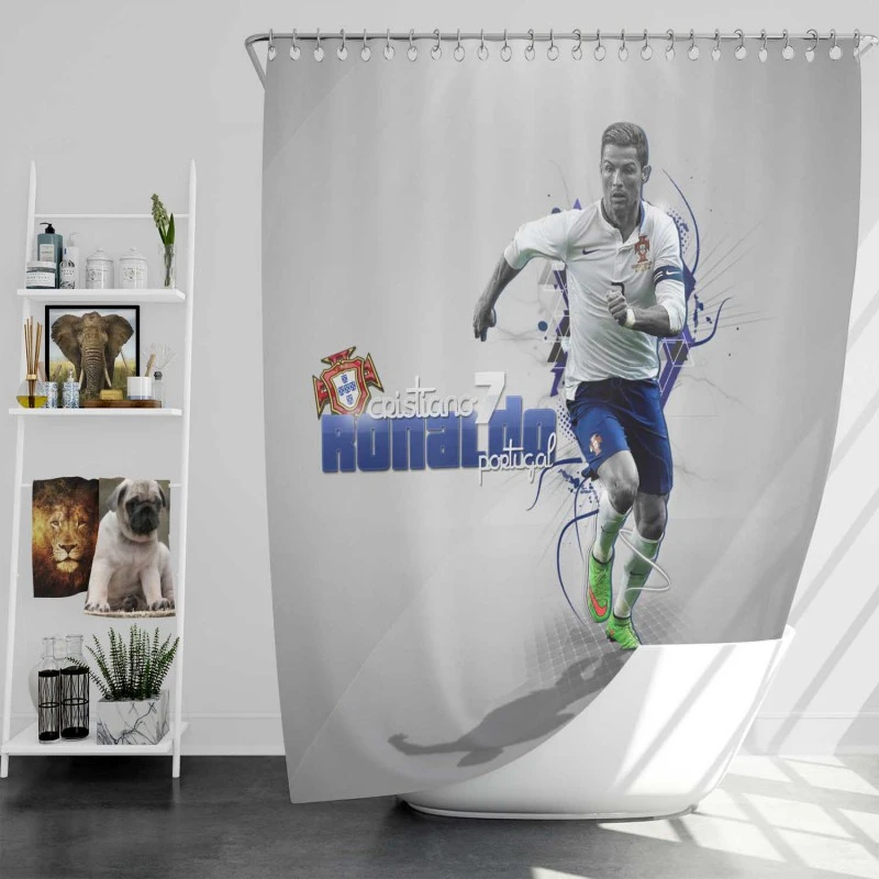 Top Ranked Football Player Cristiano Ronaldo Shower Curtain