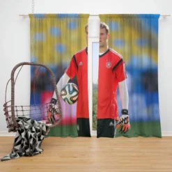 Top Ranked Football Player Manuel Neuer Window Curtain