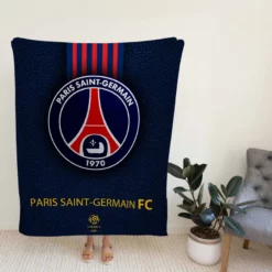 Top Ranked Ligue 1 Football Club PSG Logo Fleece Blanket