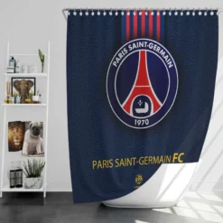 Top Ranked Ligue 1 Football Club PSG Logo Shower Curtain