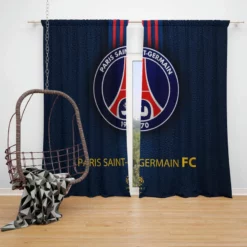Top Ranked Ligue 1 Football Club PSG Logo Window Curtain