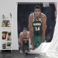 Top Ranked NBA Player Giannis Antetokounmpo Shower Curtain