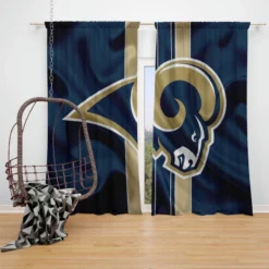 Top Ranked NFL Club Los Angeles Rams Window Curtain