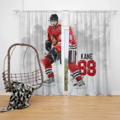 Top Ranked NHL Hockey Player Patrick Kane Window Curtain