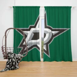 Top Ranked NHL Ice Hockey Club Dallas Stars Window Curtain