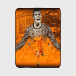 Top Ranked Soccer Player Gareth Bale Fleece Blanket 1